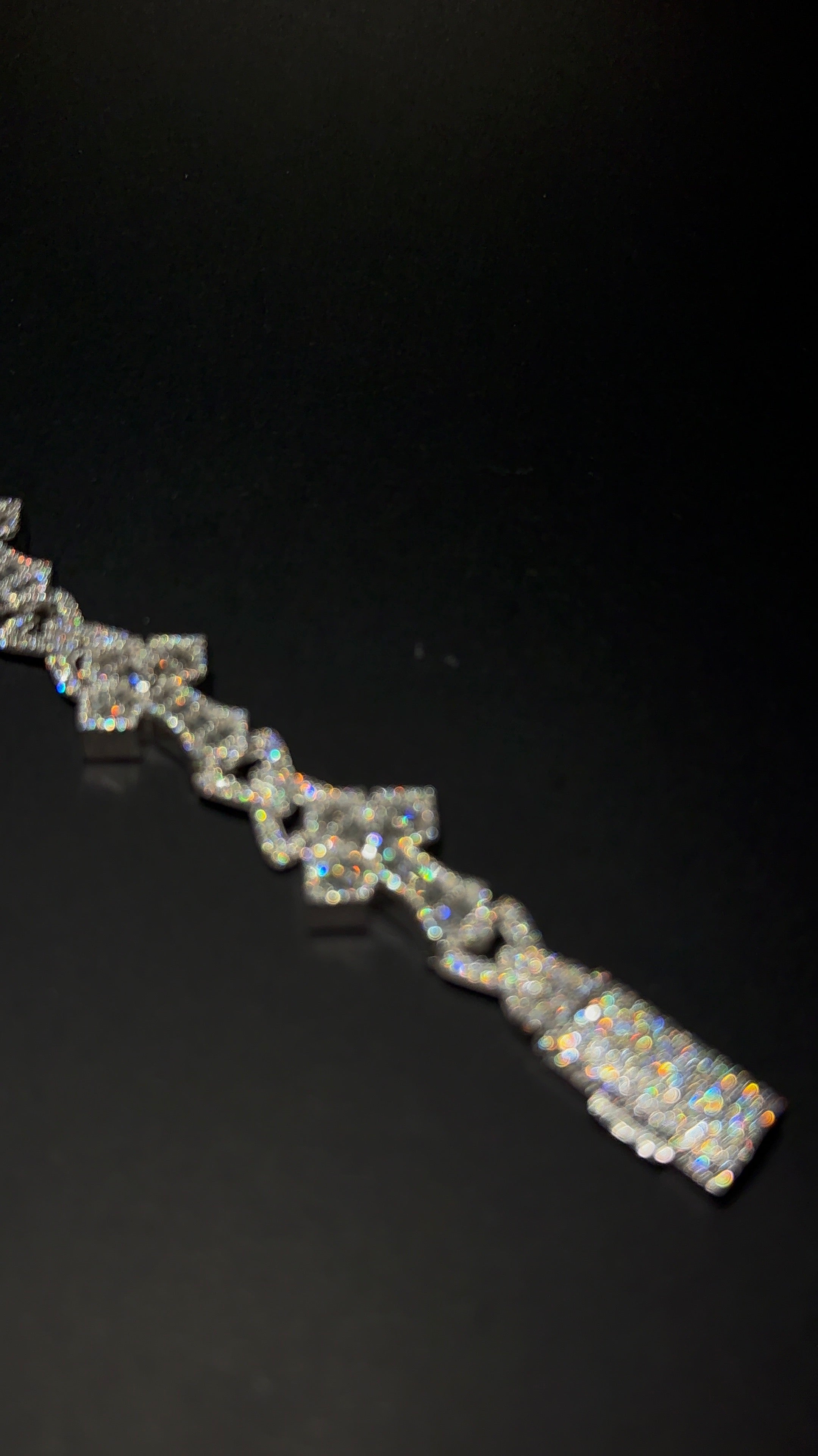 Baguette & Round Cut Cross Bracelet 22MM  7.5Inch