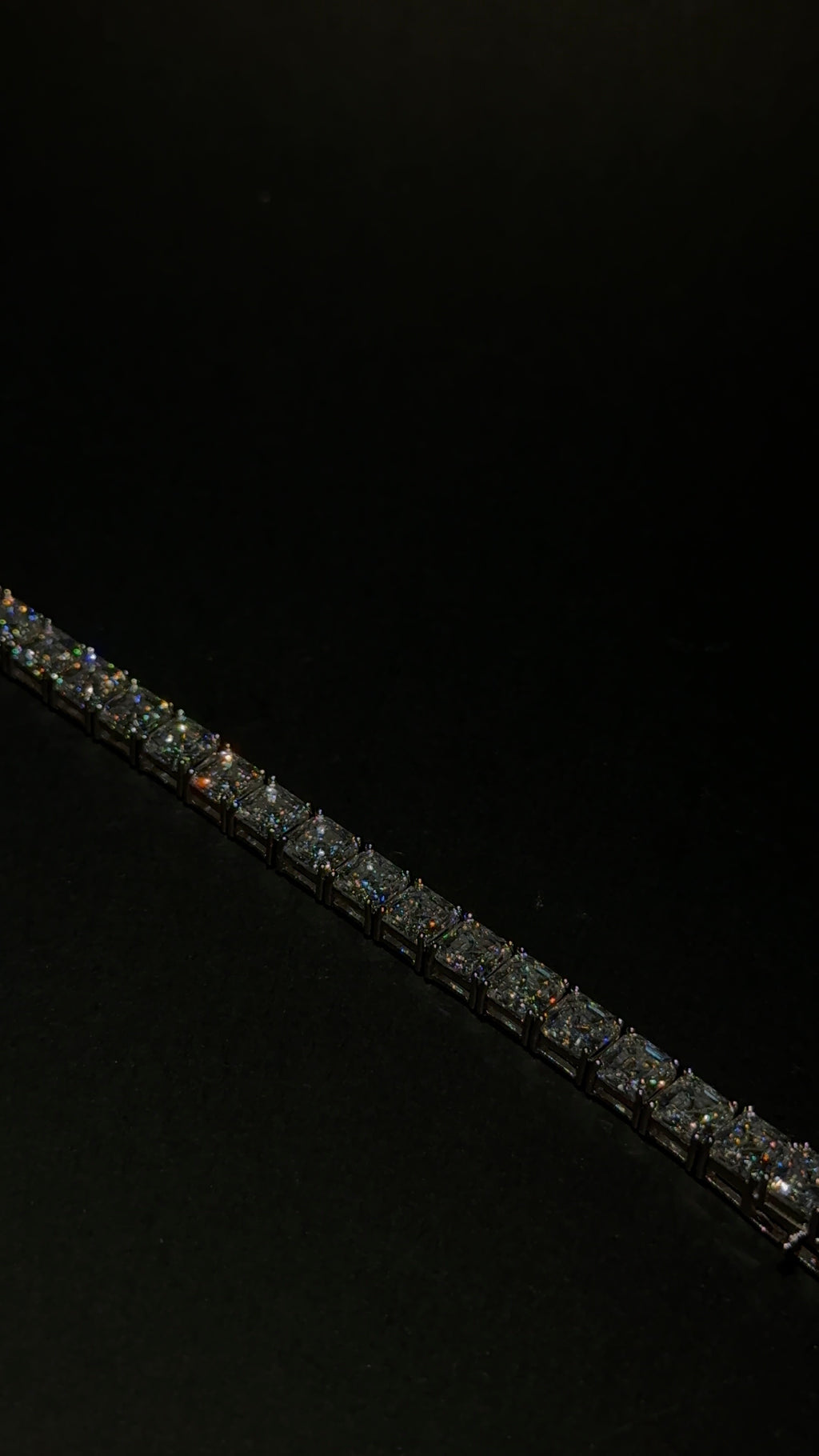 Square Cut Tennis Bracelet 6MM 7.5 Inch