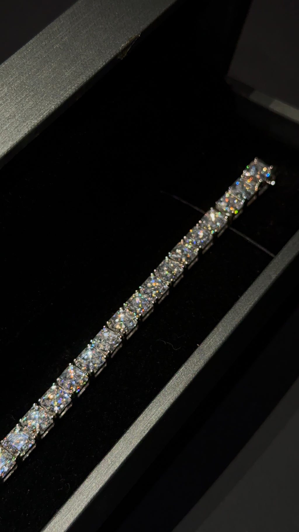 Square Cut Tennis Bracelet 6MM 7.5 Inch