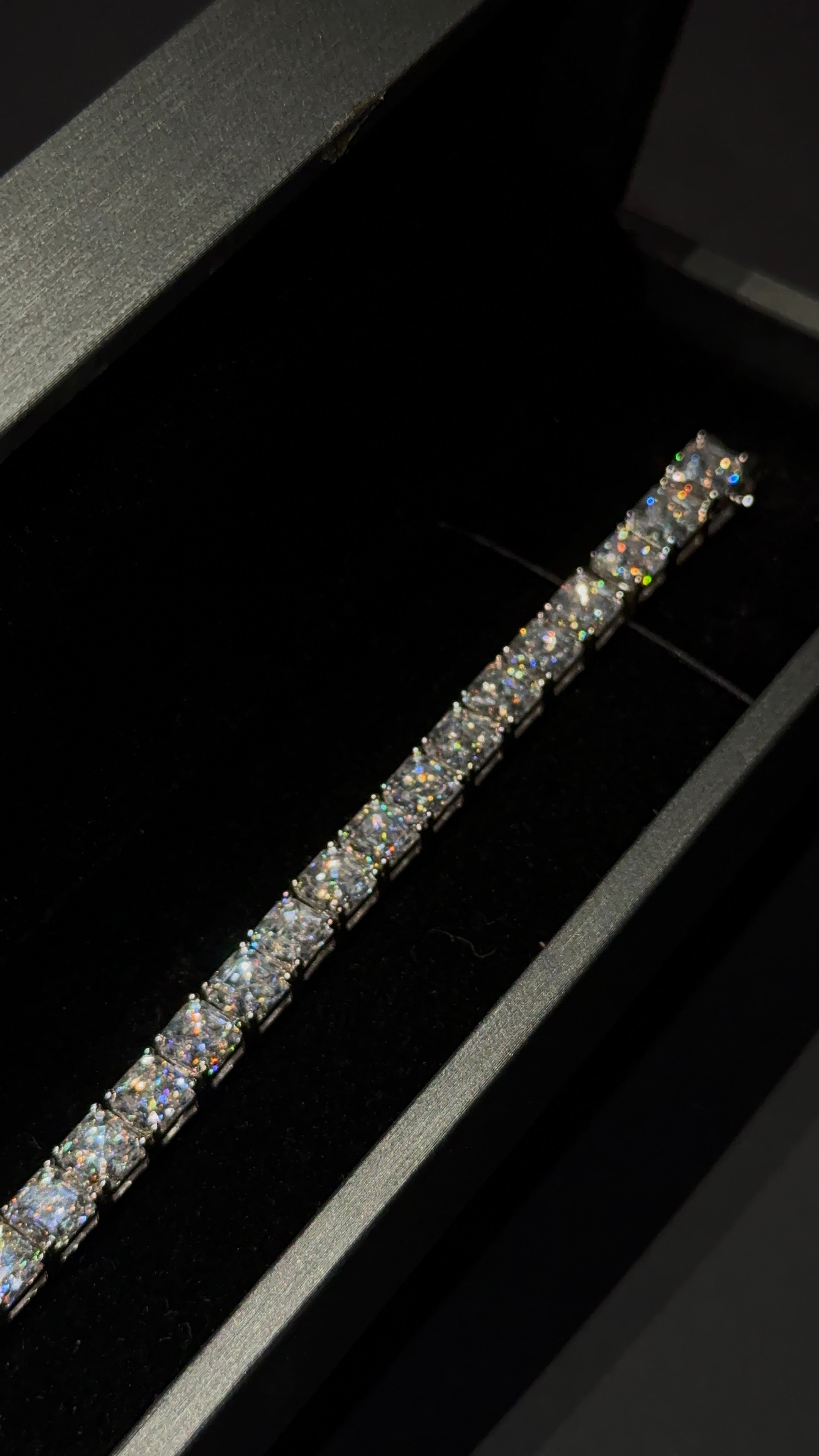 Square Cut Tennis Bracelet 6MM 7.5 Inch