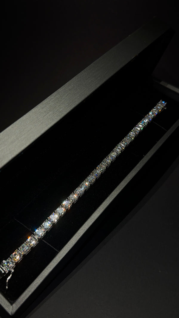 Square Cut Tennis Bracelet 6MM 7.5 Inch