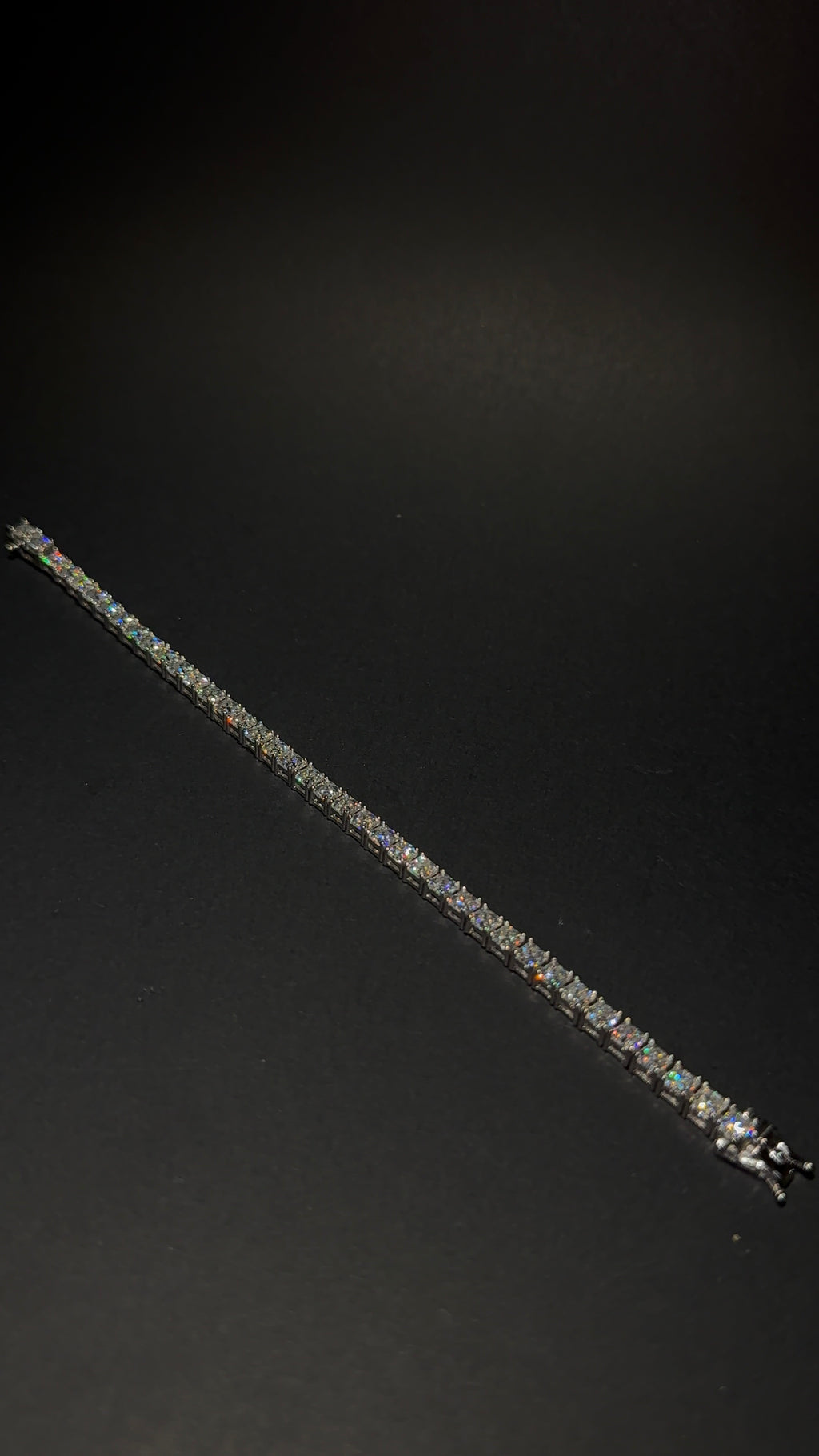 Square Cut Tennis Bracelet 4MM 7.5 Inch