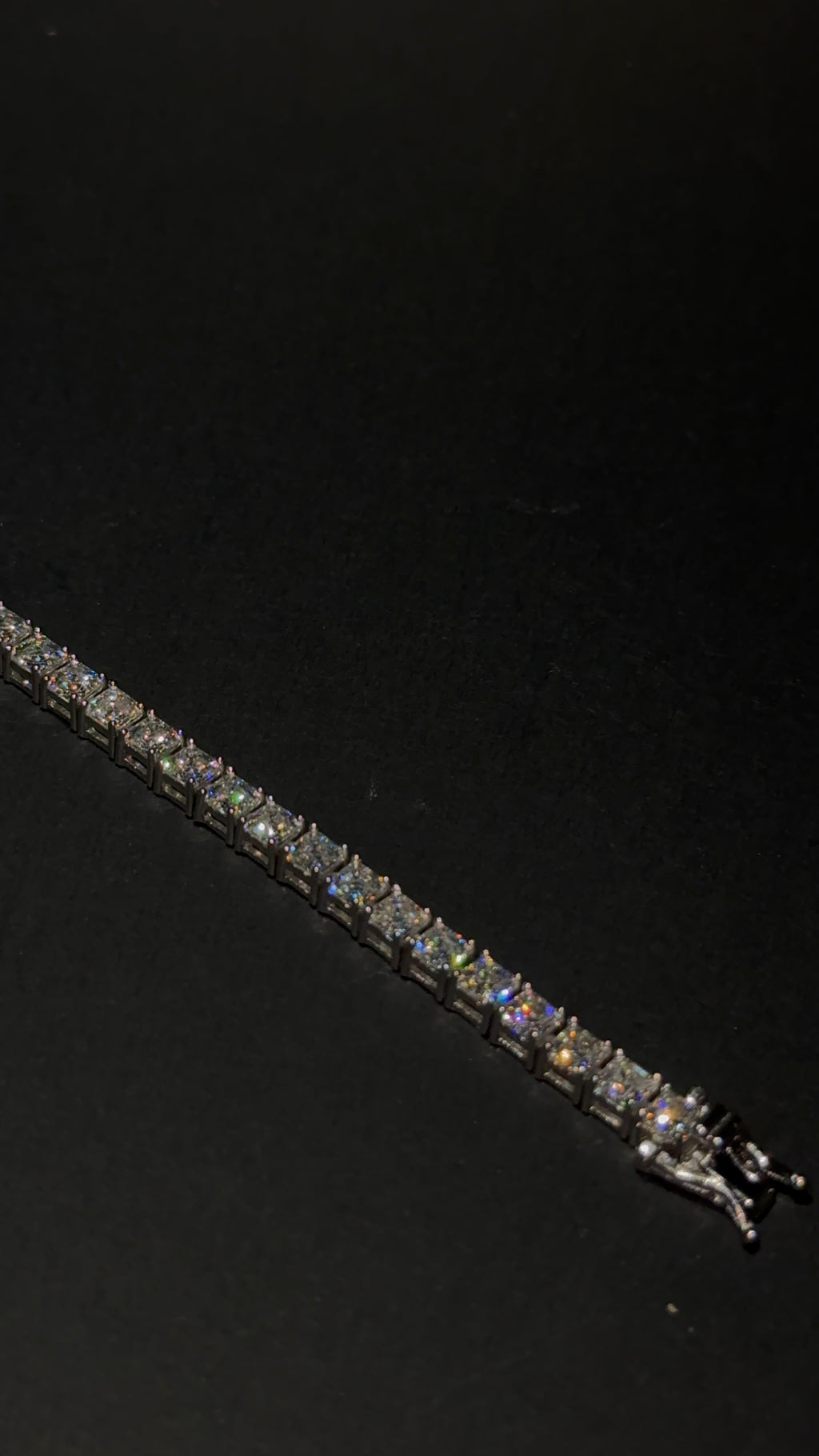 Square Cut Tennis Bracelet 4MM 7.5 Inch