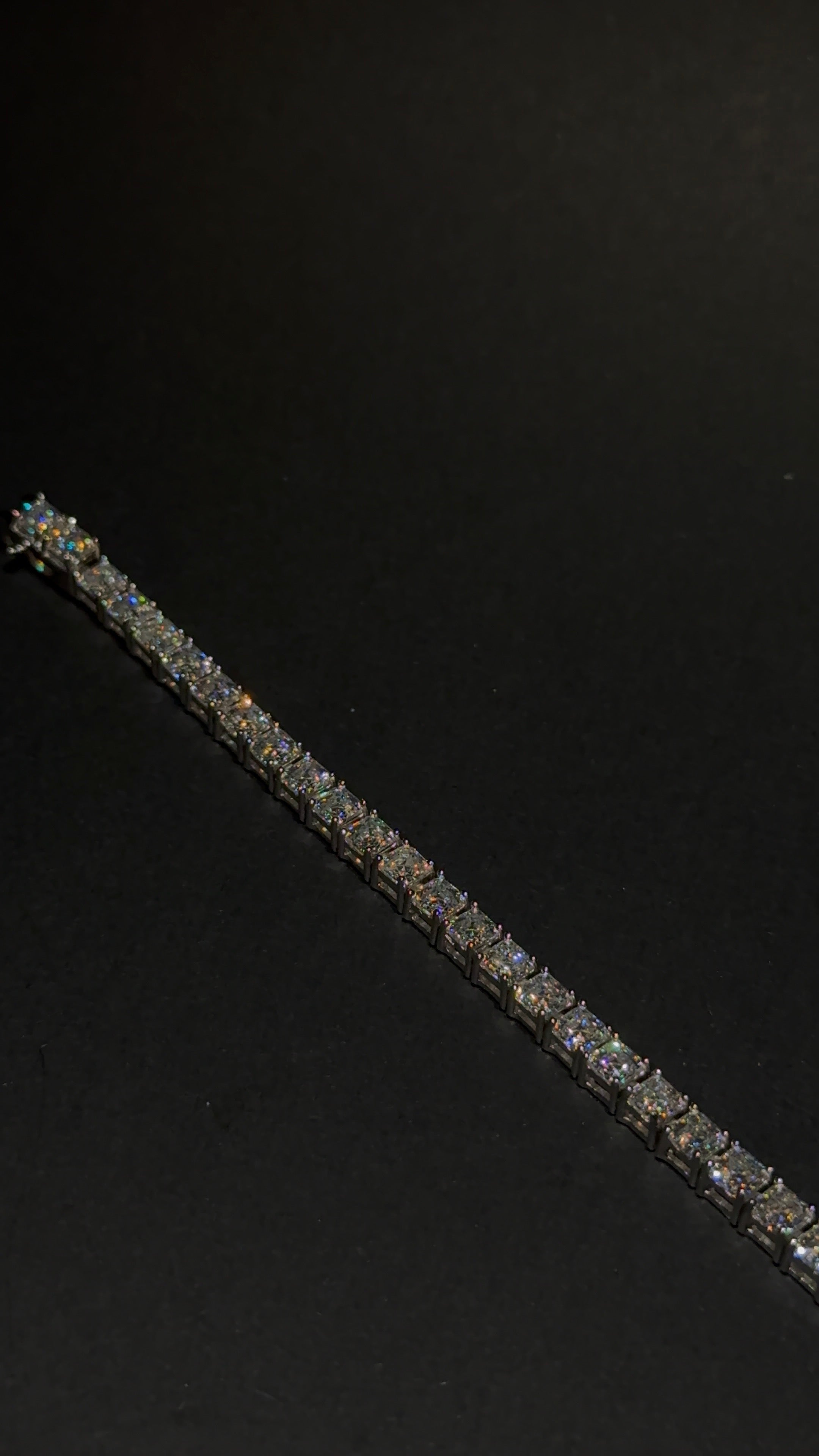 Square Cut Tennis Bracelet 4MM 7.5 Inch