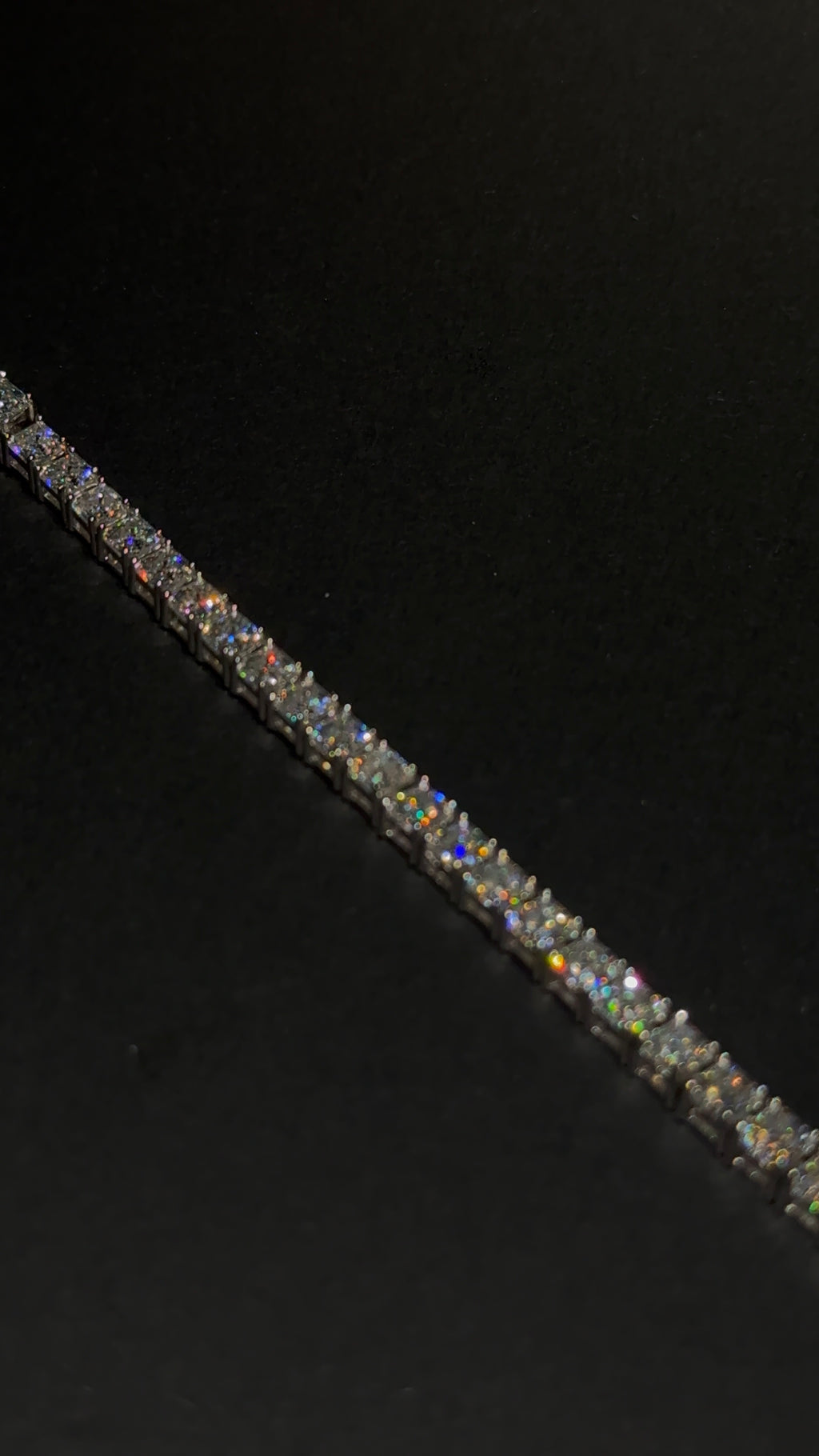 Square Cut Tennis Bracelet 4MM 7.5 Inch