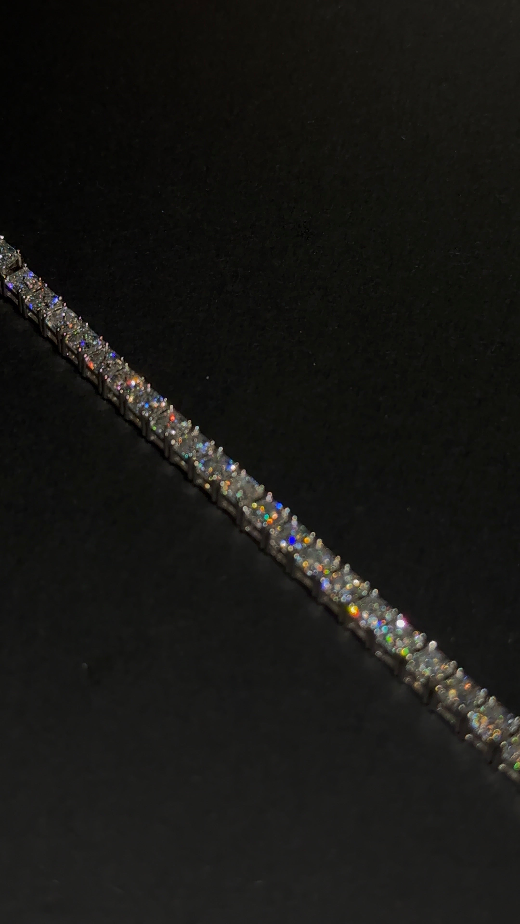 Square Cut Tennis Bracelet 4MM 7.5 Inch