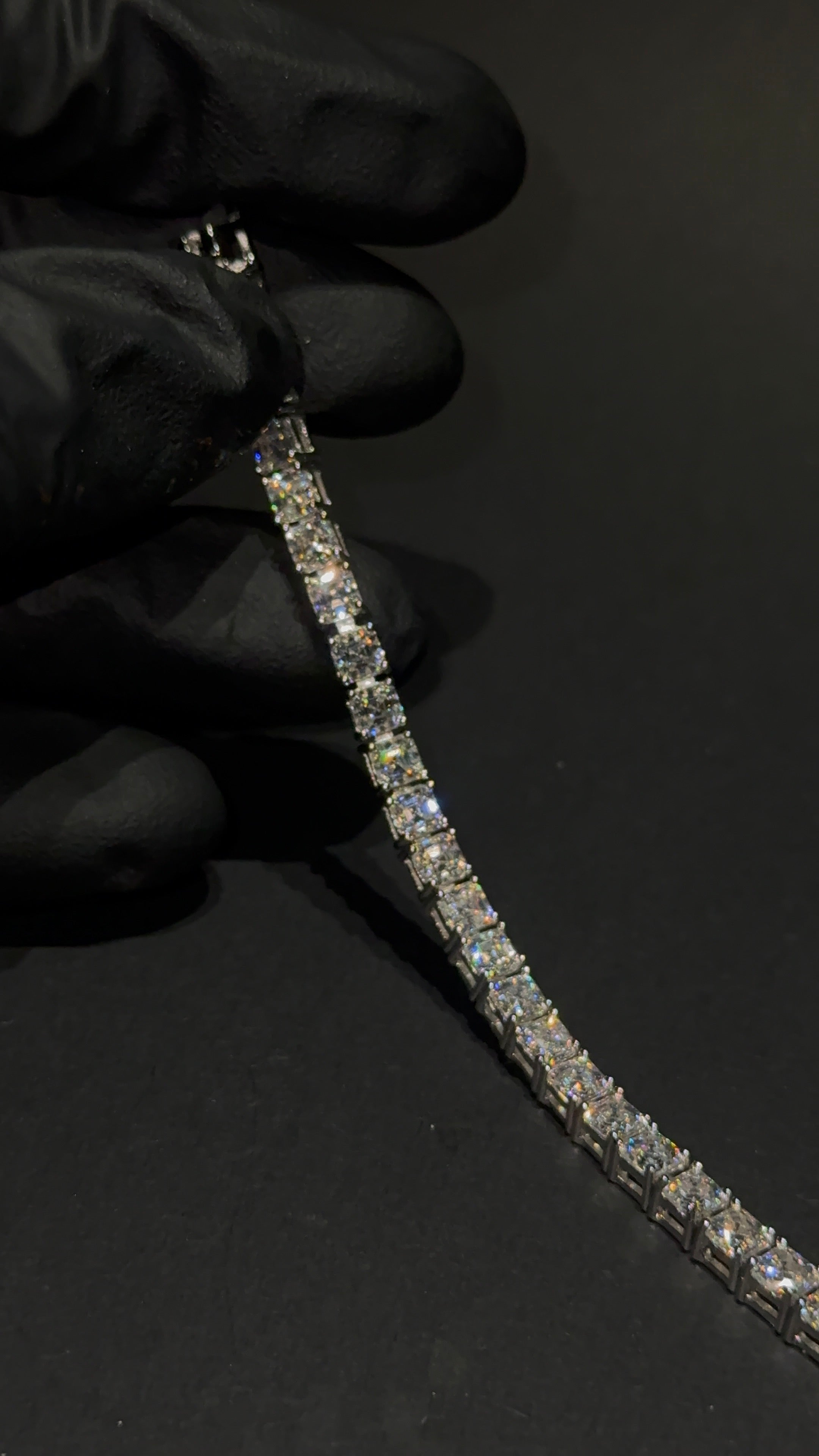 Square Cut Tennis Bracelet 4MM 7.5 Inch