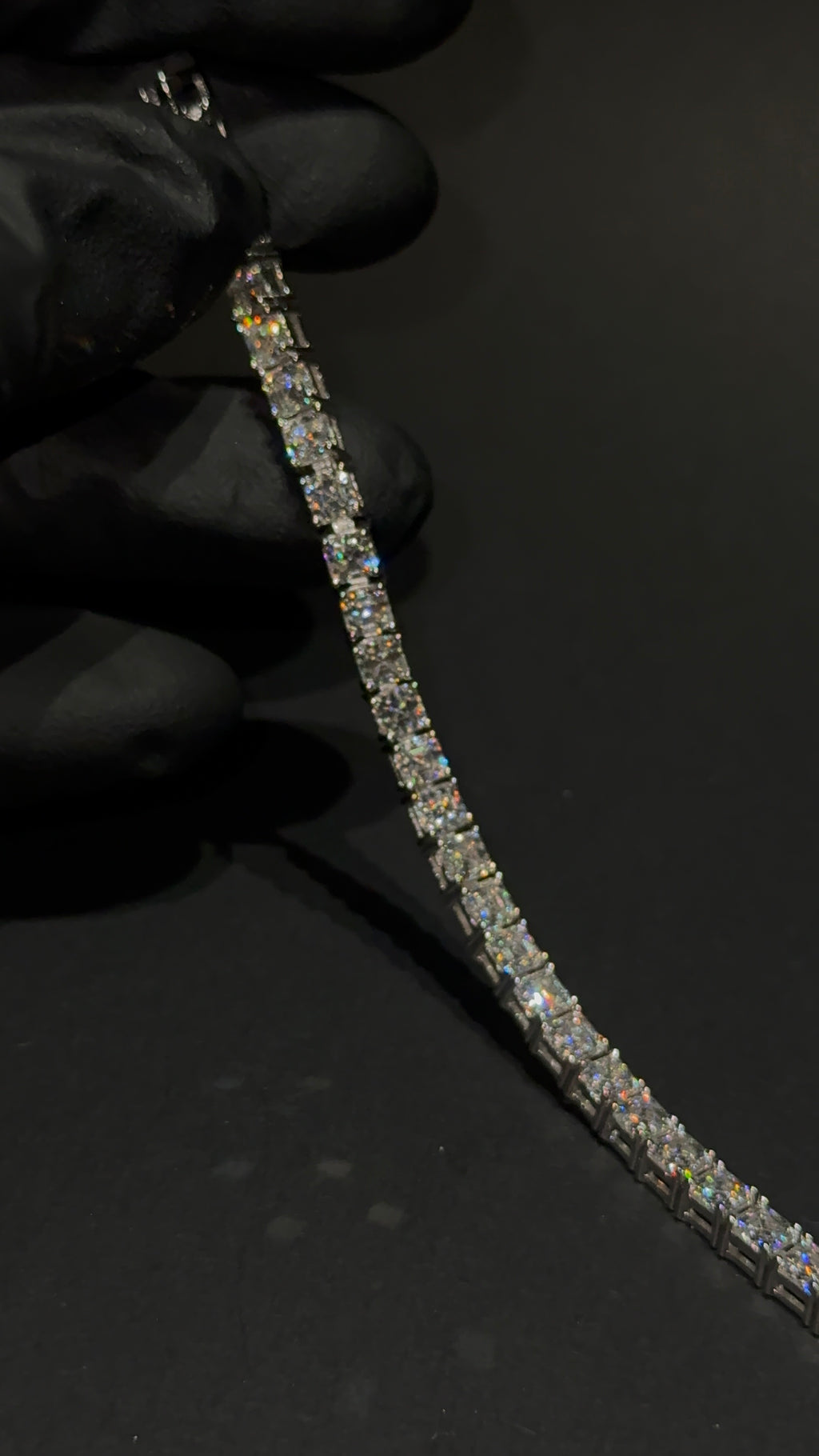 Square Cut Tennis Bracelet 4MM 7.5 Inch