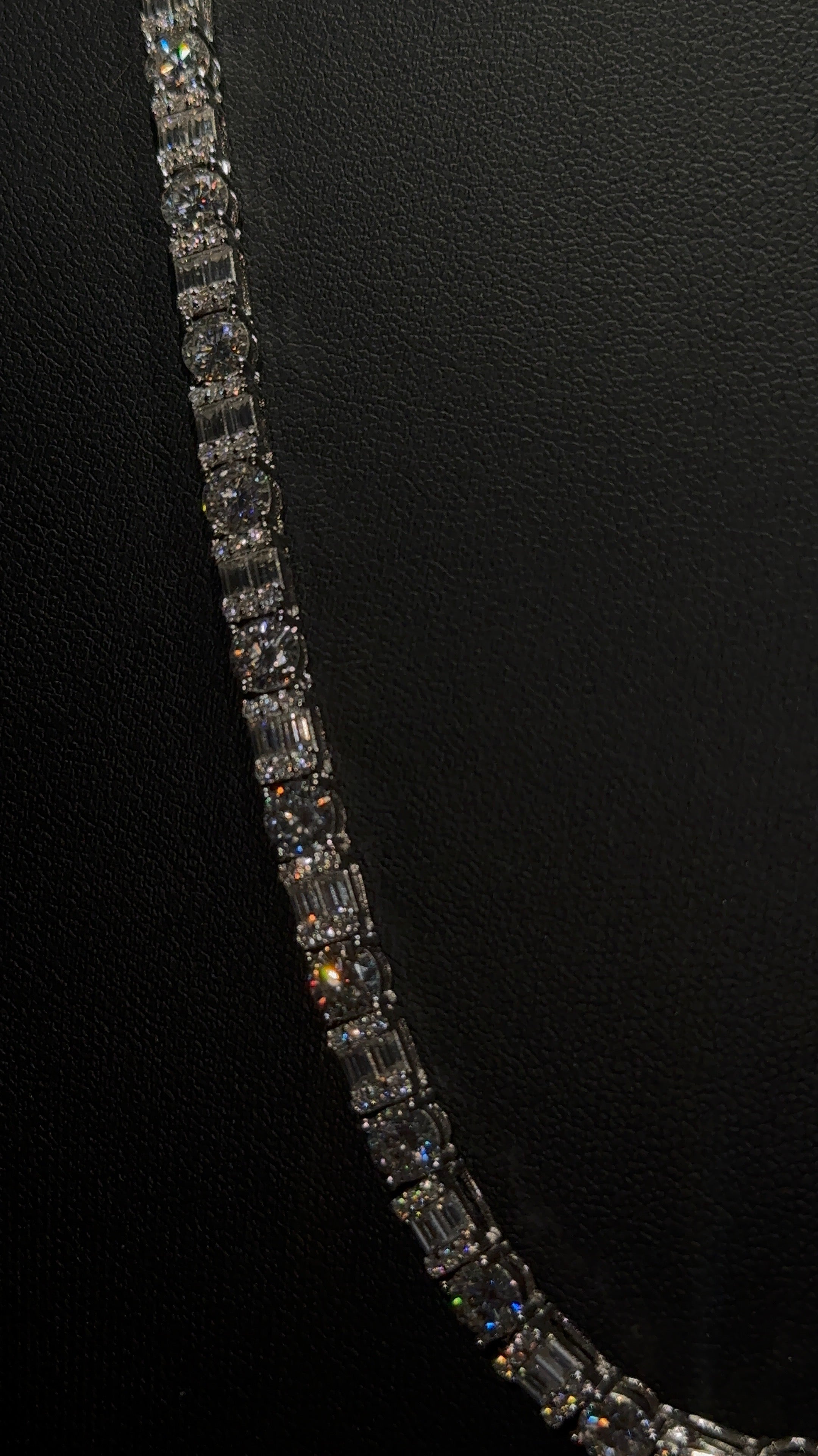 Baguette Round Cut Tennis Chain 4MM 24 Inch