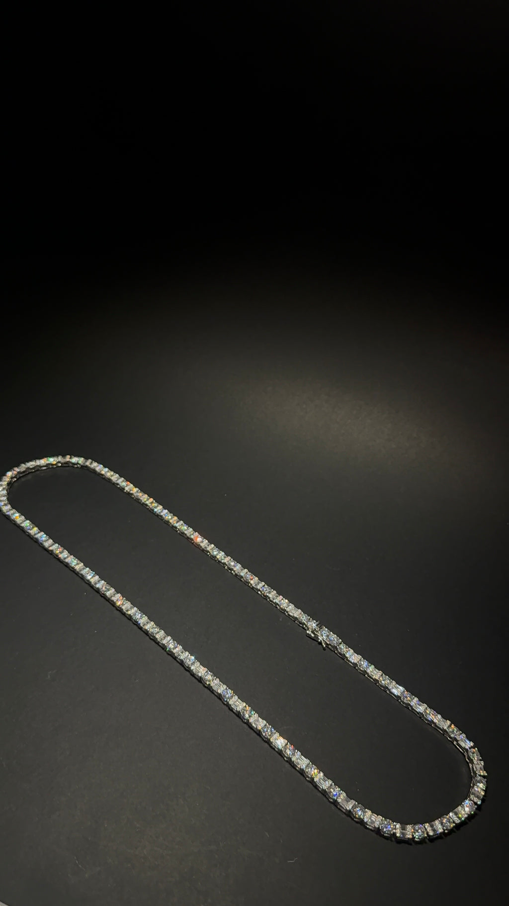 Baguette Round Cut Tennis Chain 4MM 24 Inch