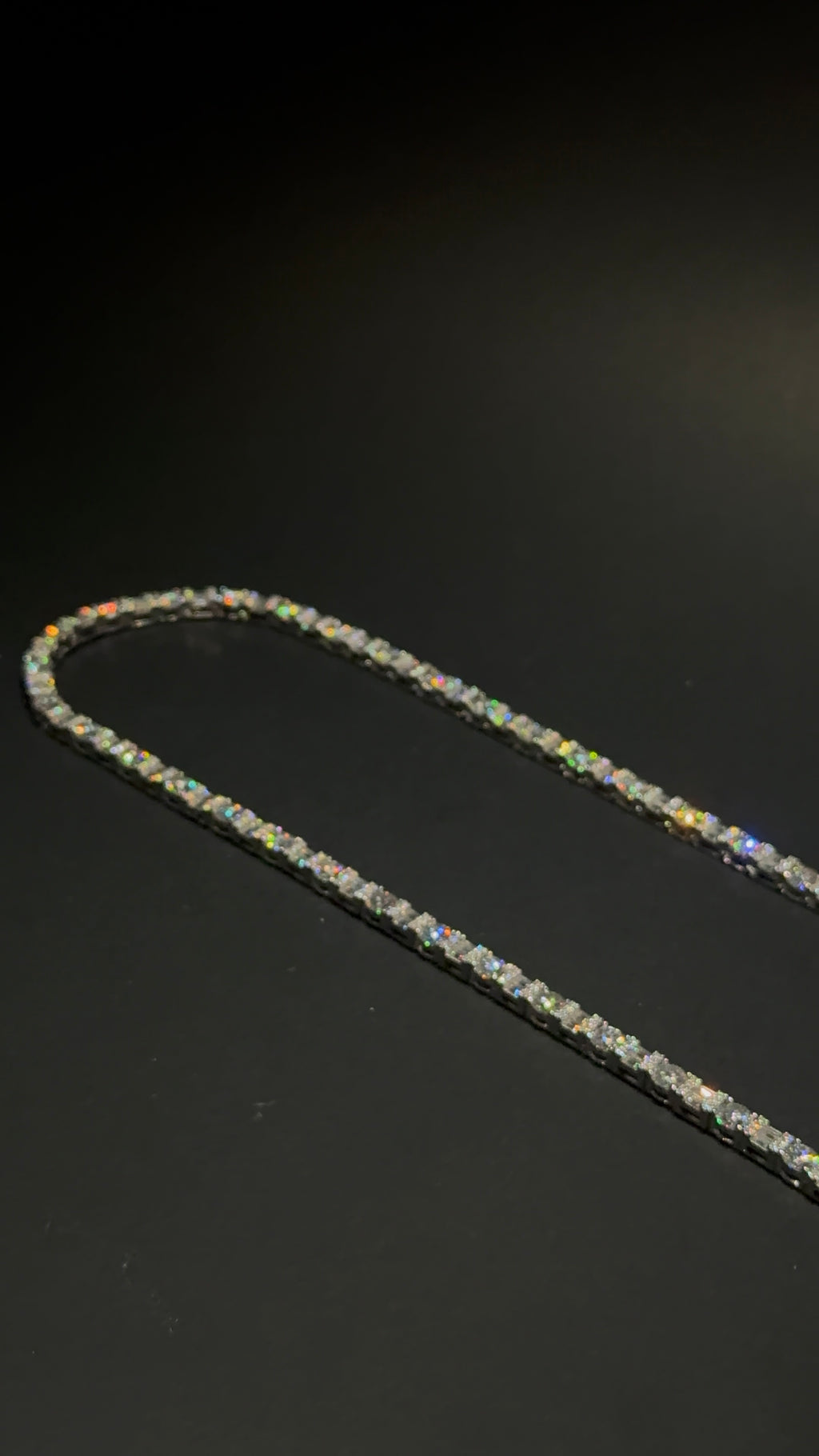 Baguette Round Cut Tennis Chain 4MM 24 Inch