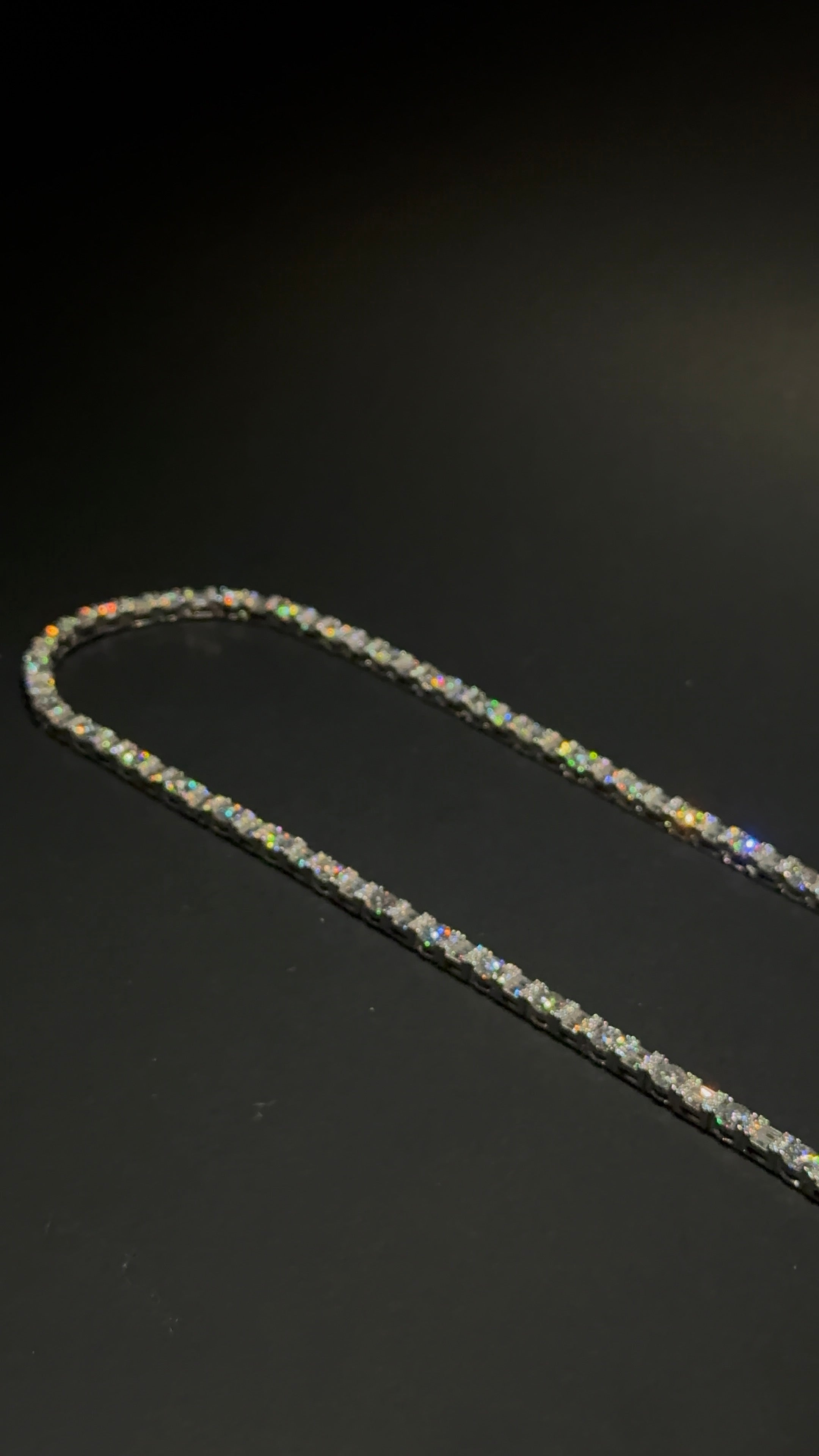 Baguette Round Cut Tennis Chain 4MM 24 Inch