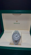 Iced Out Rolex Datejust 41 with Arabic Dial