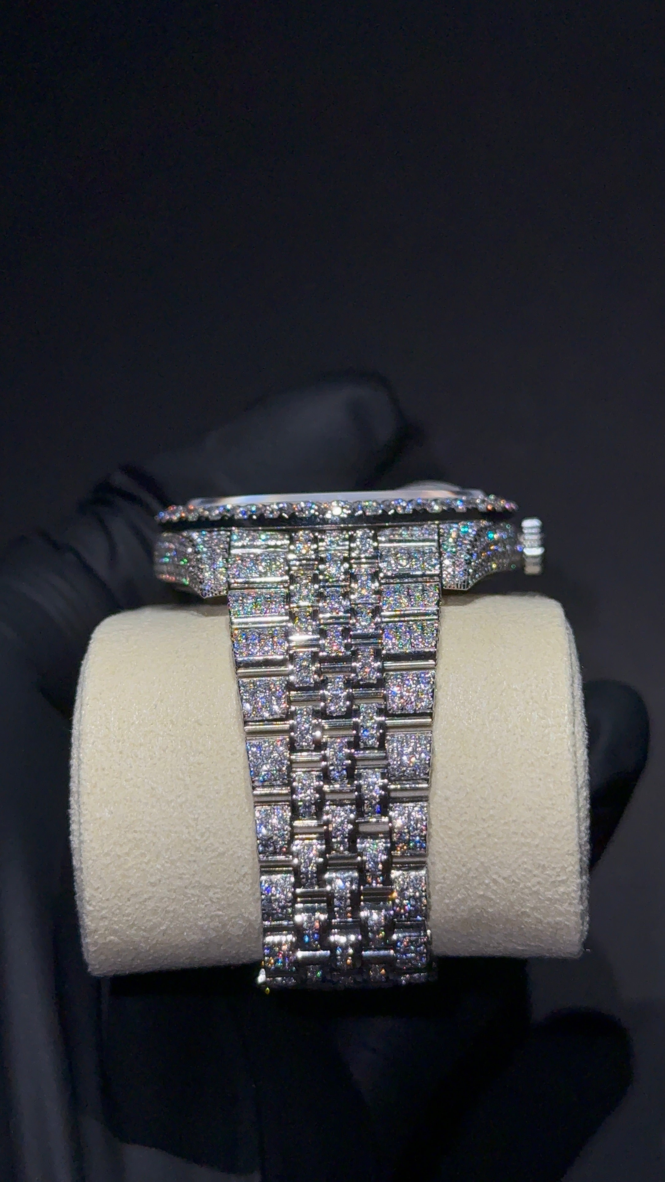 Iced Out Rolex Datejust 41 with Arabic Dial