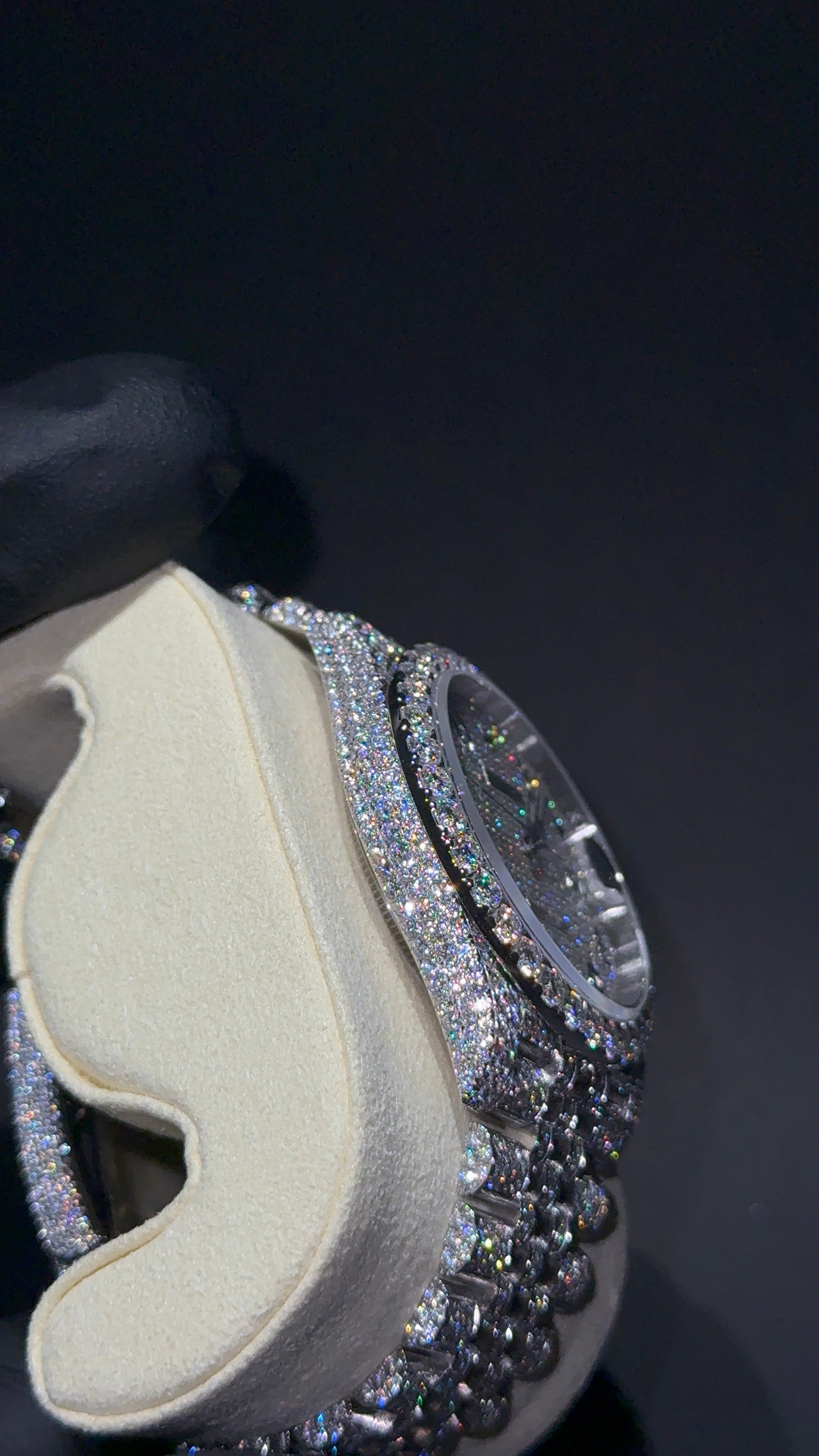 Iced Out Rolex Datejust 41 with Arabic Dial