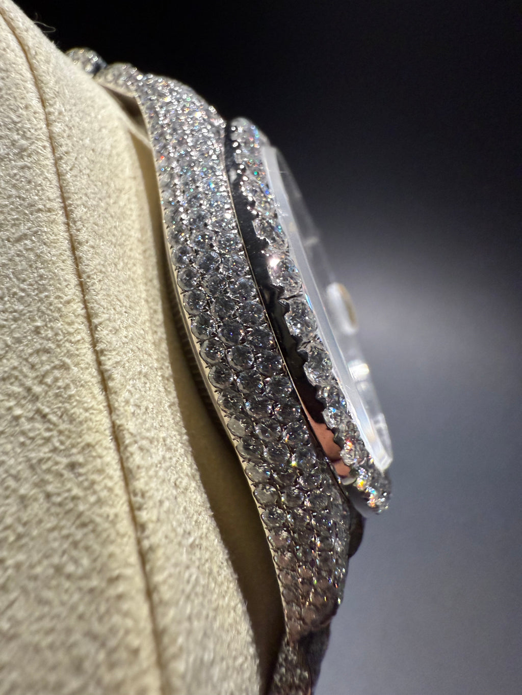 Iced Out Rolex Datejust 41 with Arabic Dial