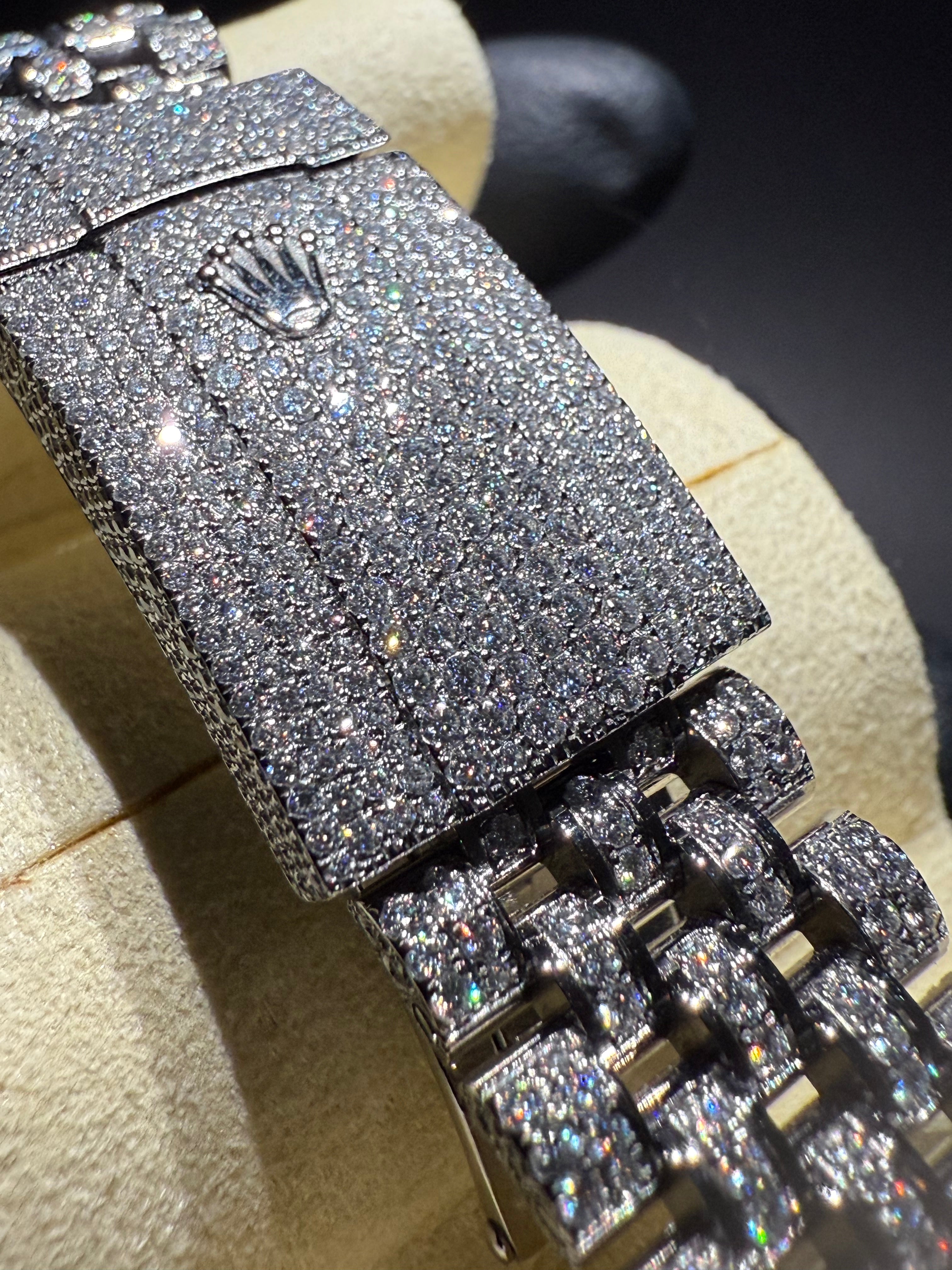 Iced Out Rolex Datejust 41 with Arabic Dial