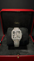Iced out Cartier Santos Skeleton