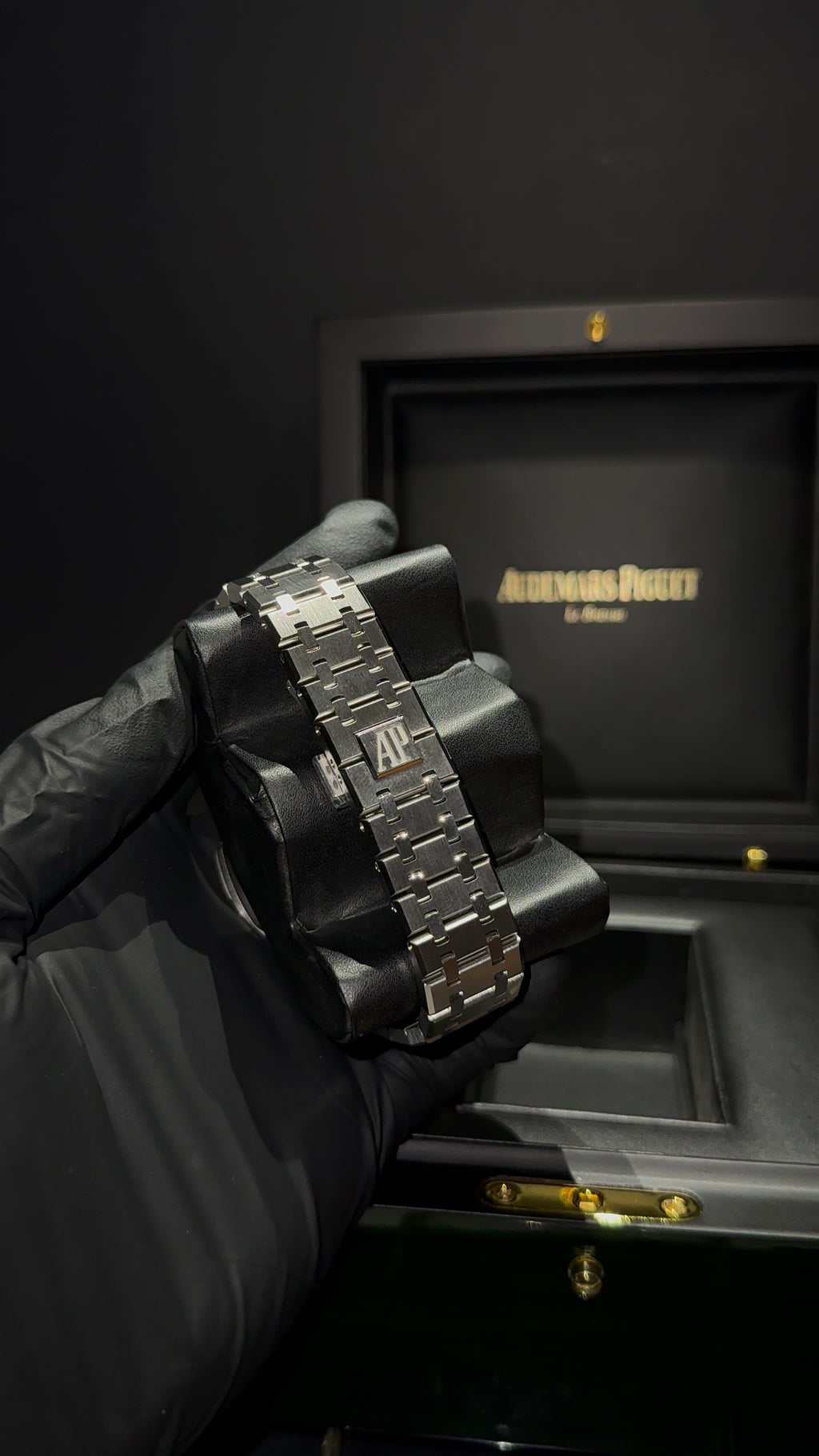 Audemars Piguet Black Dial Iced out Bezel