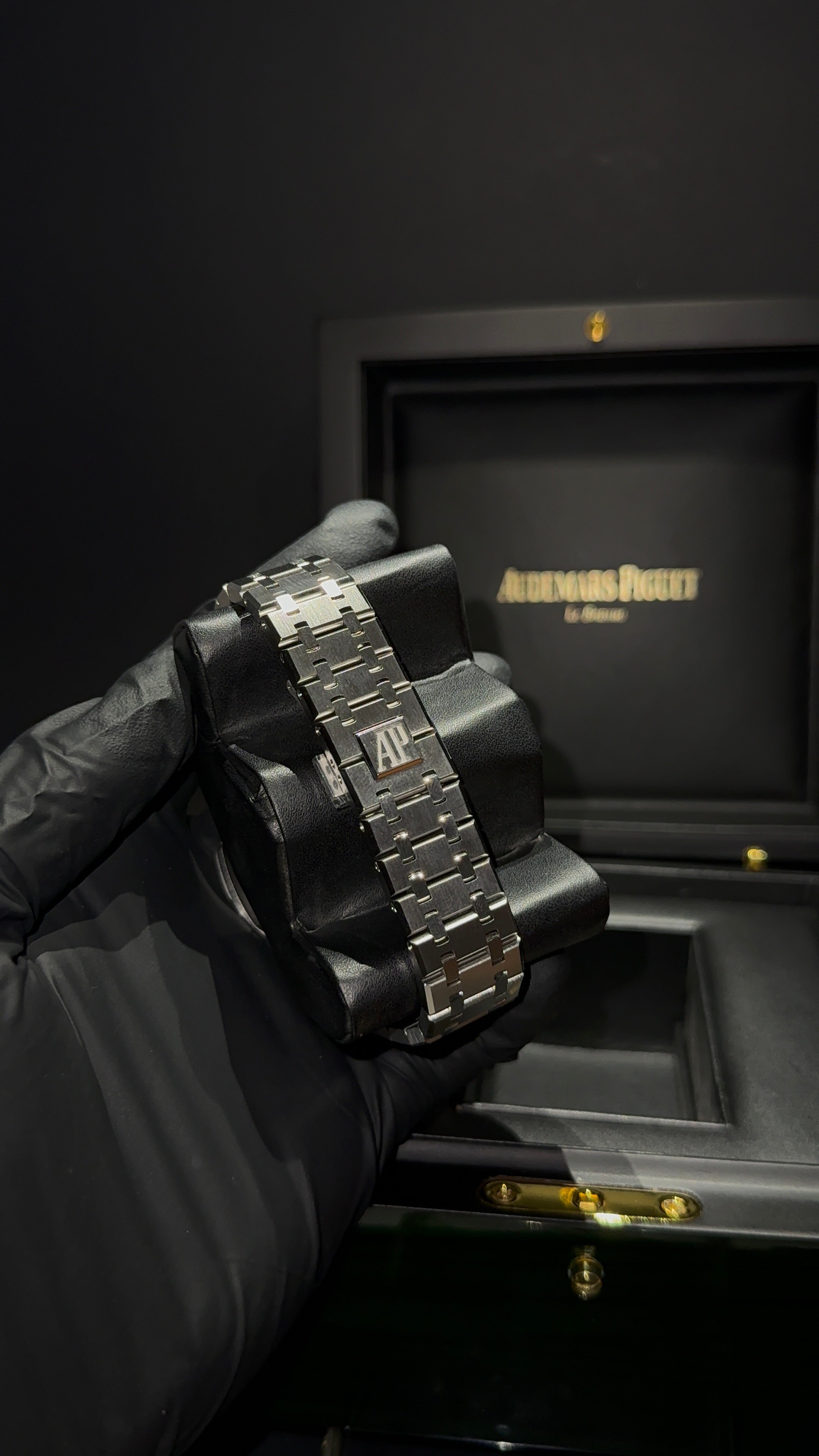 Audemars Piguet Black Dial Iced out Bezel