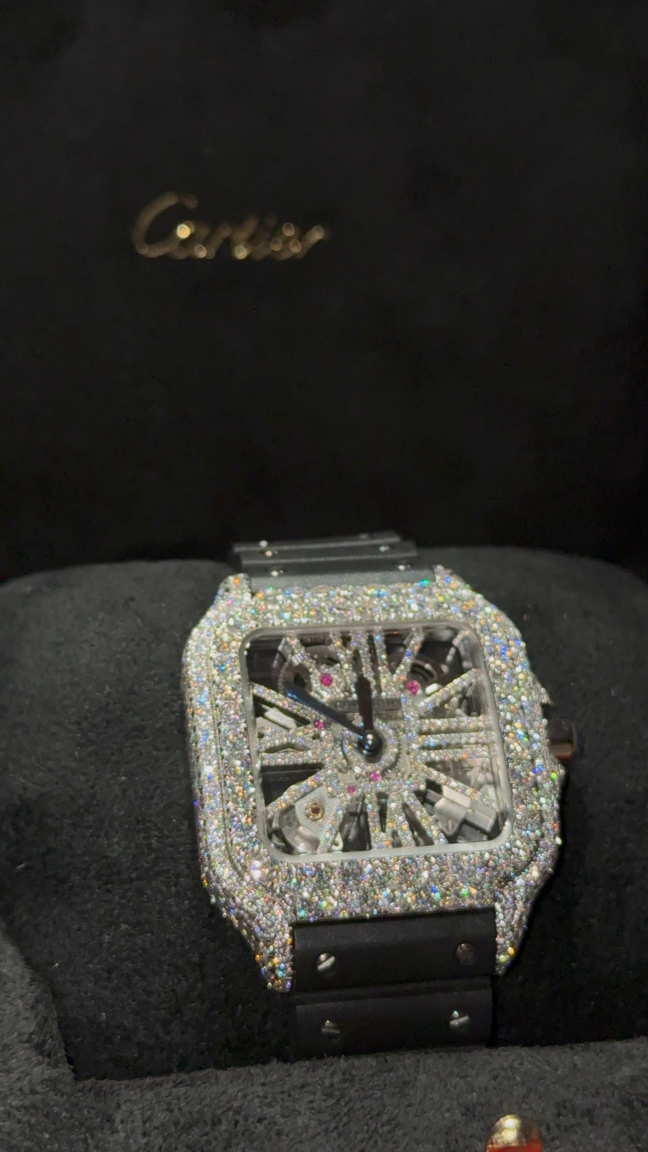 Iced Out Cartien Skeleton with Rubber Strap